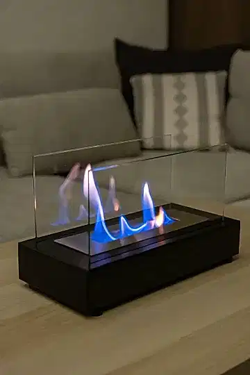 Lüx Dikdörtgen Masaüstü Şömine Siyah