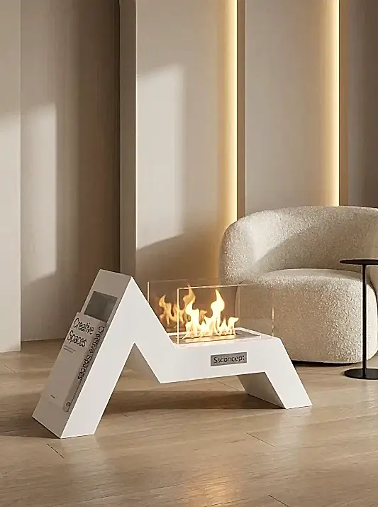 AngelFire Taşınabilir Şömine (Beyaz)