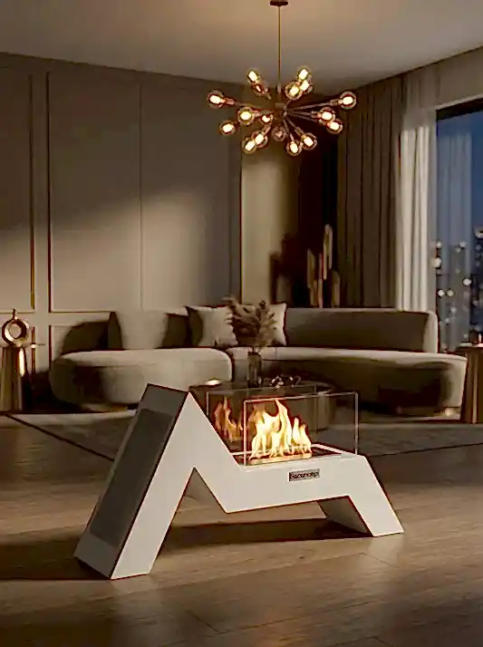 AngelFire Taşınabilir Şömine (Beyaz)