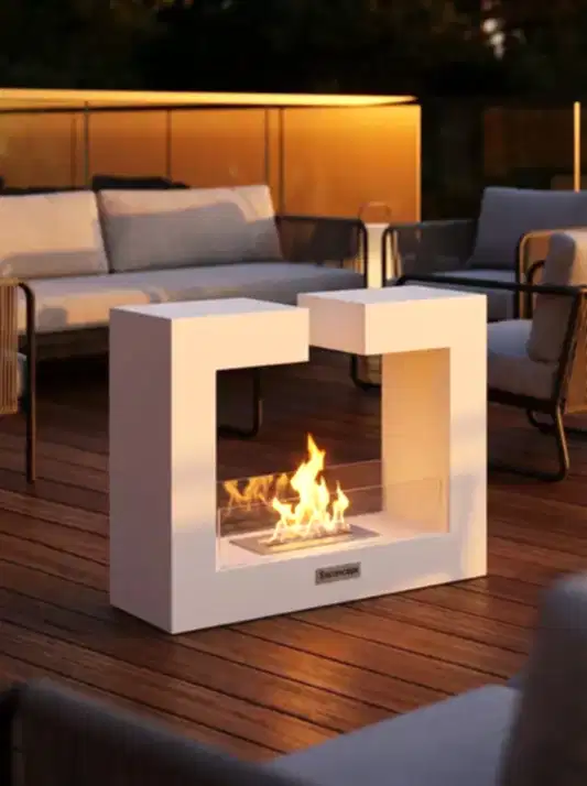 FrameFire Taşınabilir Şömine (Beyaz)
