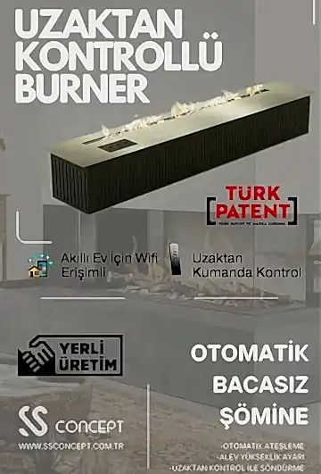 Uzaktan Kontrollü 120 Cm Bioethanol Burner Şömine